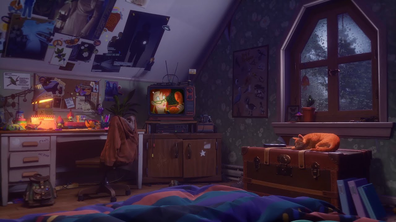 Lost Records: Bloom & Rage 🌺 Rain, thunder & ambient music | Swann's room🌧️