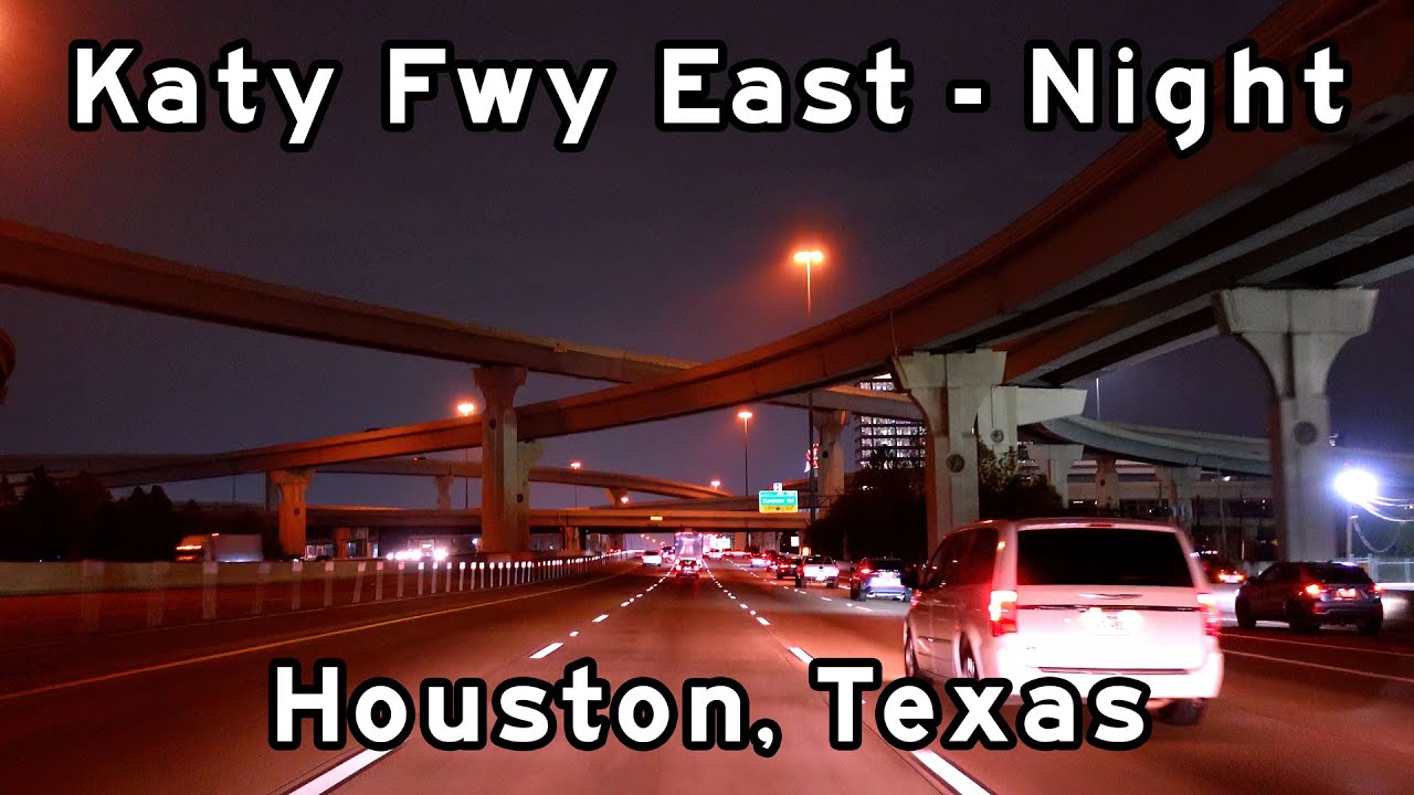 Interstate 10 - Katy Freeway - Night Tour - Houston Texas