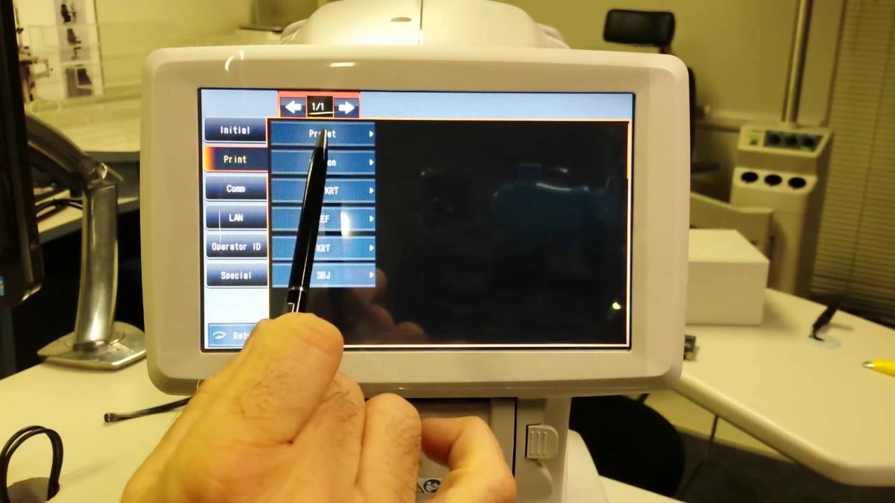 Topcon KR 800s Autorefractor / Keratometer Setting Screens