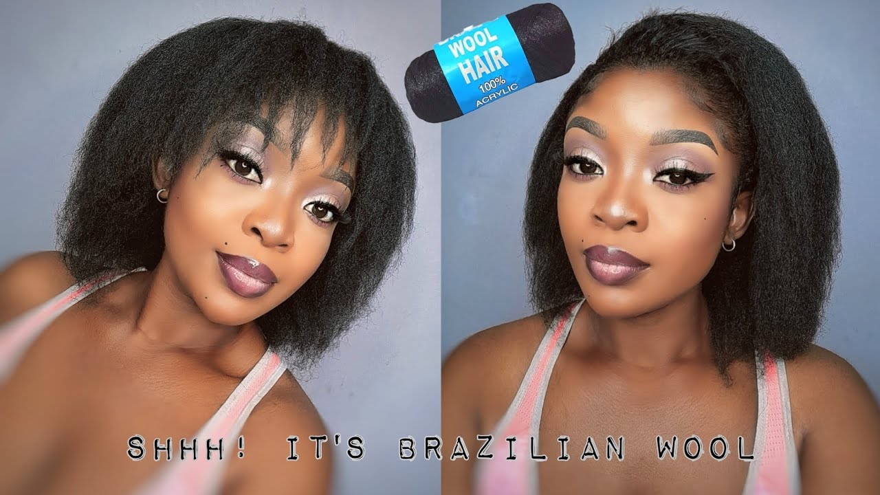 😱Natural Crochet Hairstyle Using Brazilian Wool| Fake Natural Crochet Styles