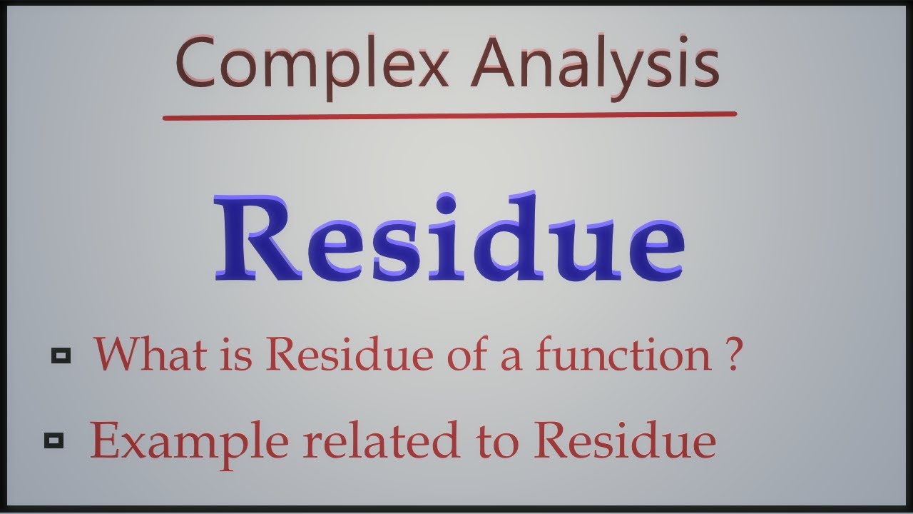 Residue complex analysis|Example|Part 1|Theta Classes