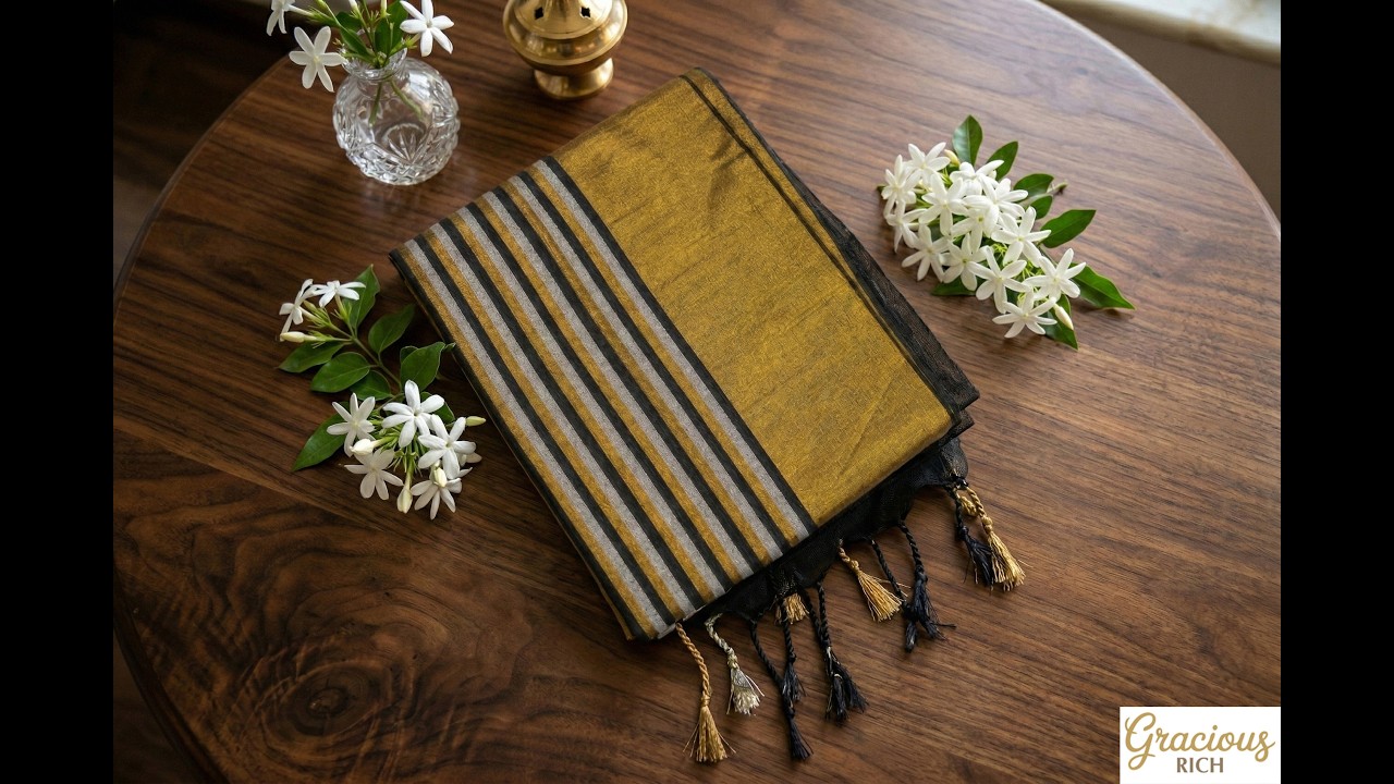 Gracious Rich Black Cotton Saree