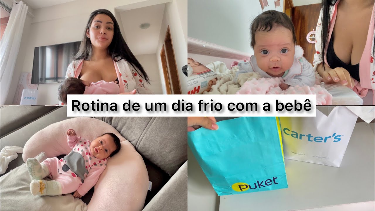 ROTINA DE UM DIA FRIO COM UMA BEBÊ DE 1 MÊS | COMPRINHAS E ORGANIZEI A CASA