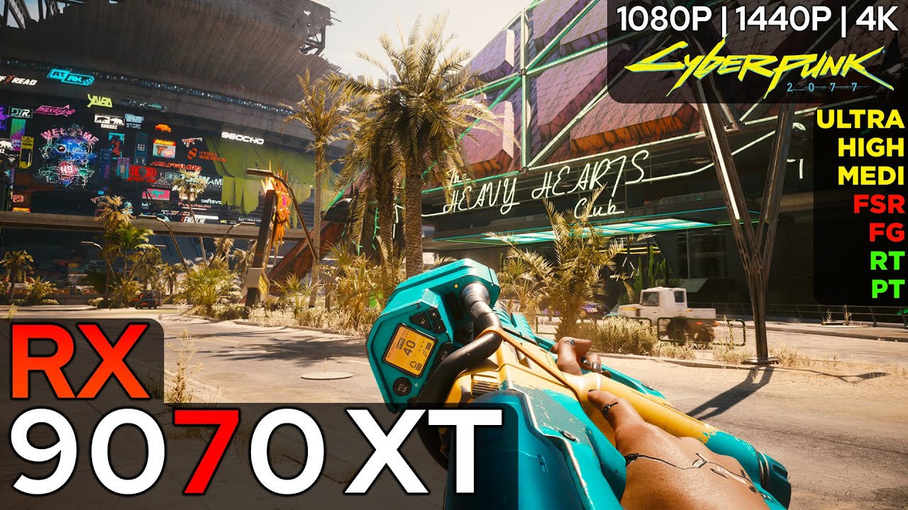 Cyberpunk 2077 - RX 9070 XT (1080p/1440p/4K) - FSR4 OptiScaler