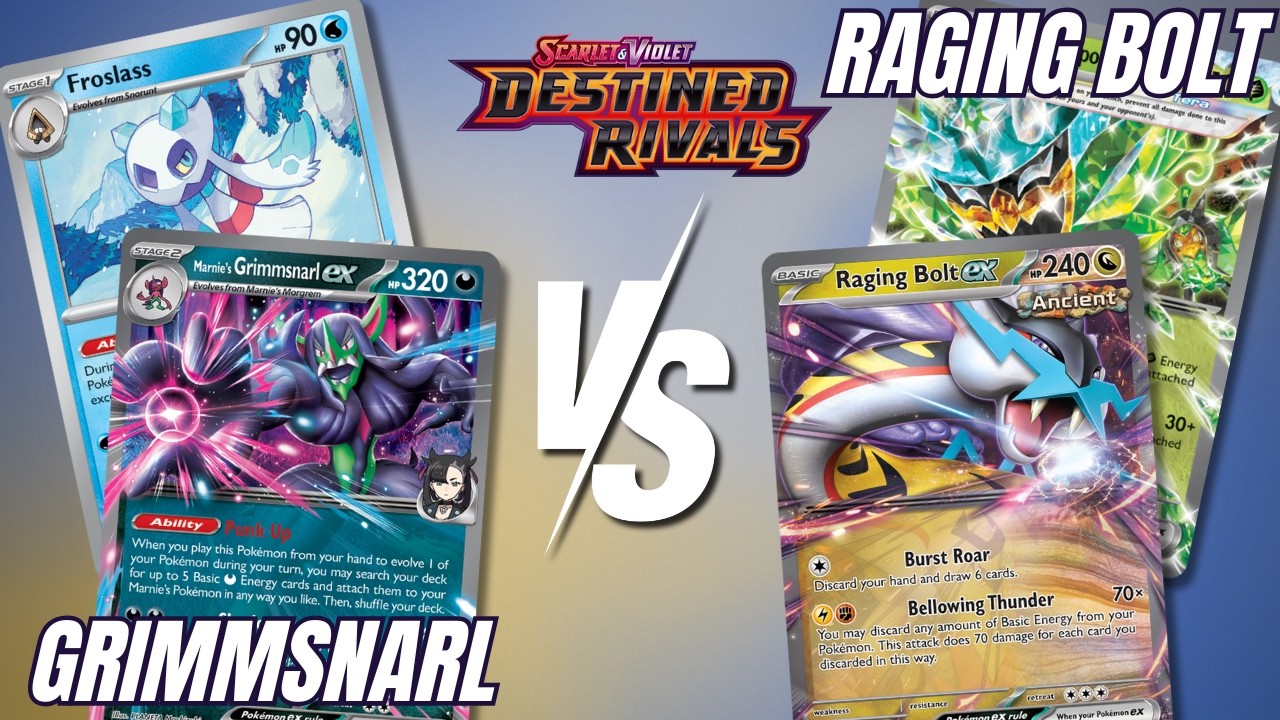 Grimmsnarl ex vs Raging Bolt ex | Pokemon TCG Tabletop Gameplay | Destined Rivals