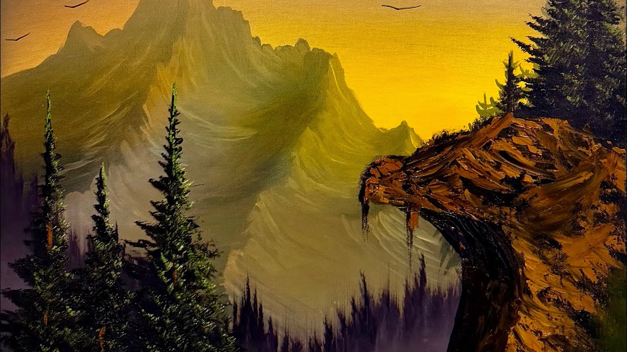 Josh & Dani Acrylic\Oil Mountain Landscape #bobross #PaintWithJosh #paintingtutorial Painting 2562