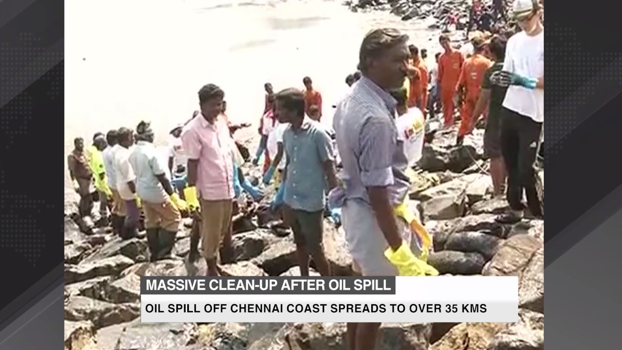 Massive clean-up after oil spill