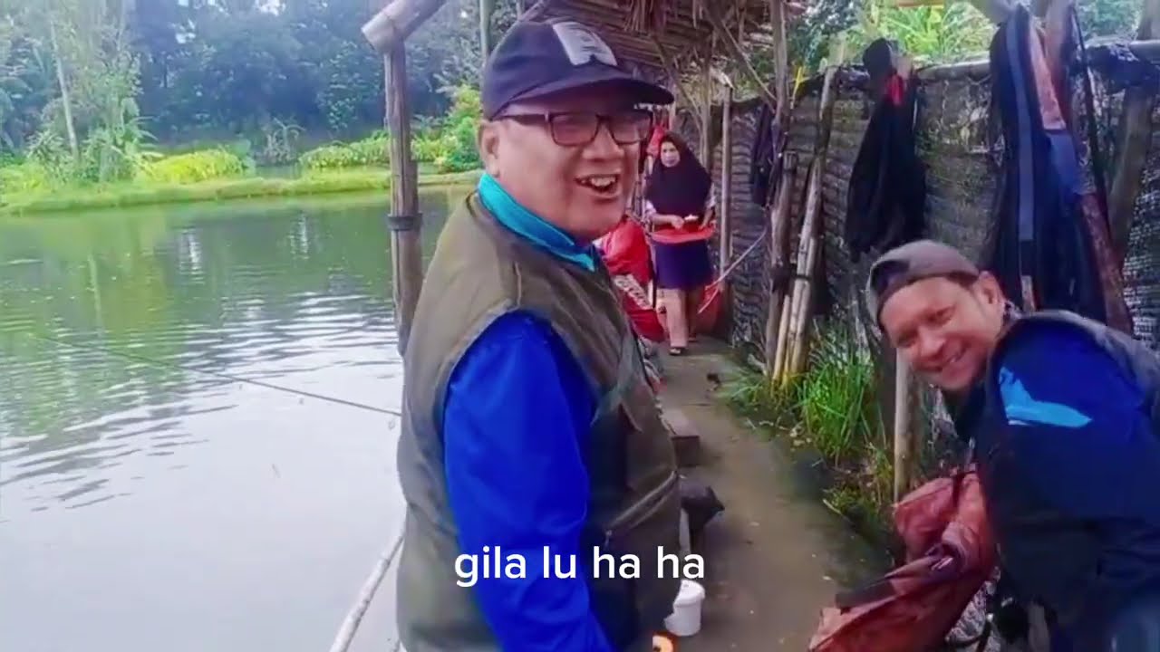 Mancing di ade abang kita hanya nonton aja liat tengga pada narik ikan gurame babon