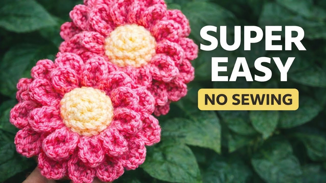 Crochet Flower Tutorial 🌸 Easy Step-by-Step for Beginners | AJcraftree