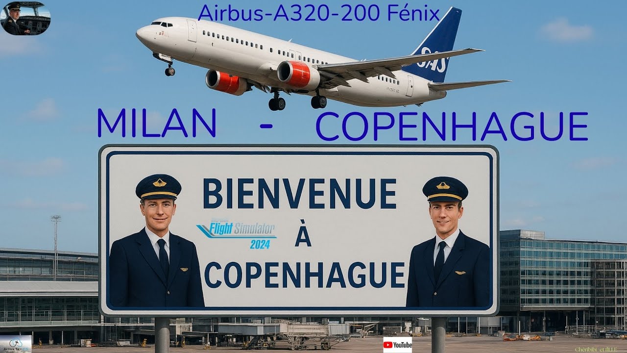 Milan vers Copenhague , Microsoft Flight 2024 , A 320-200 Fénix