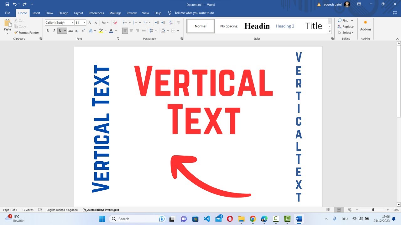Как вставить вертикальный текст в Microsoft Word