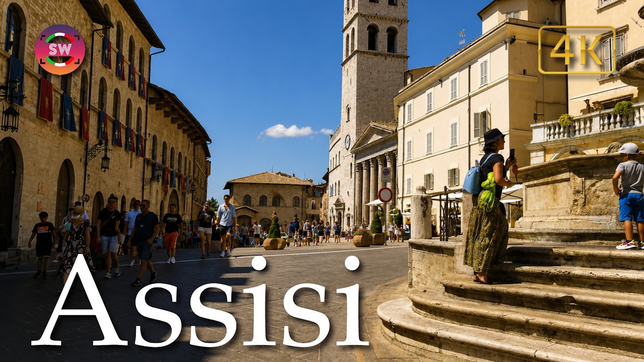 Assisi (Umbria), Italy【Walking Tour】History in Subtitles - 4K