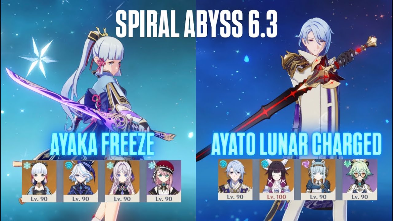 Spiral Abyss 6.3 | C4 Ayaka Freeze & C0 Ayato Lunar Charged | Genshin Impact