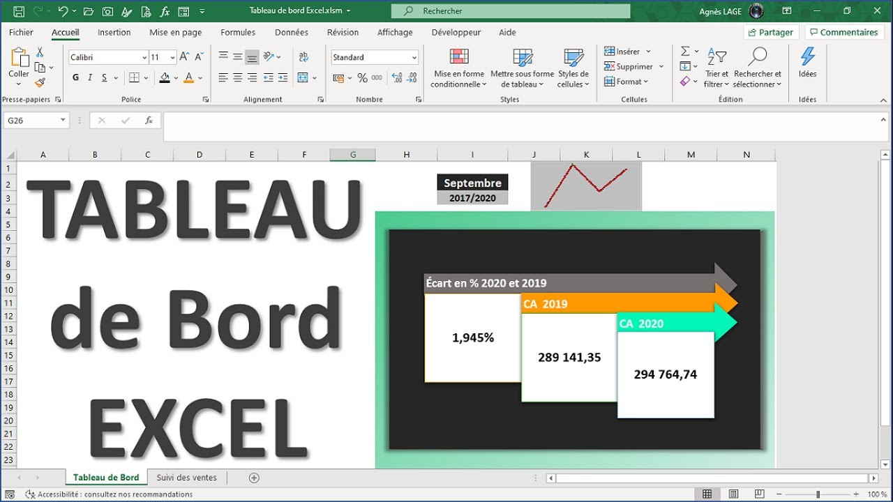 Tableau de bord Excel interactif et attrayant [TUTORIEL EXCEL AVEC ASTUCES ET FONCTIONNALITÉS]