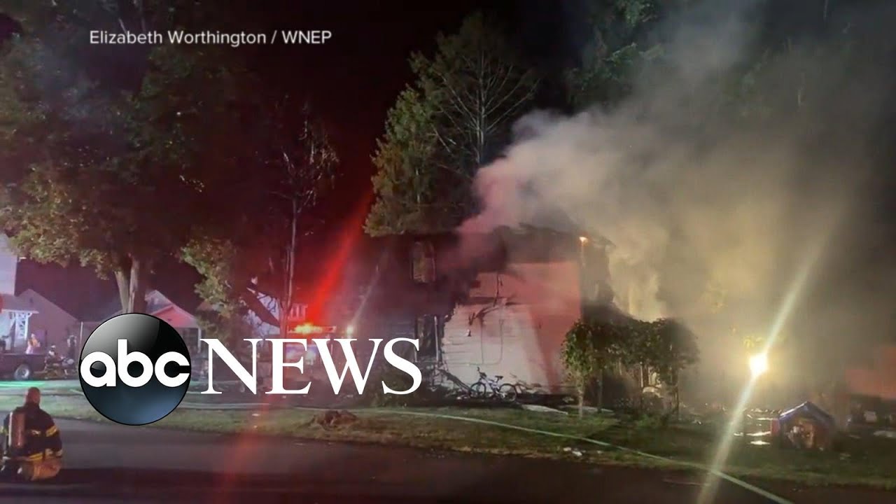 A house fire in northeastern Pennsylvania kills 10