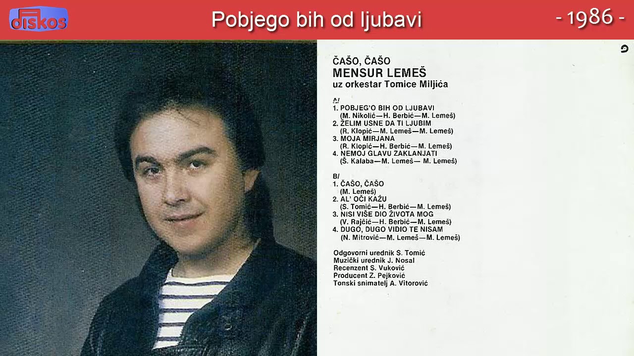 Mensur Lemes - Pobjego bih od ljubavi - (Audio 1986)