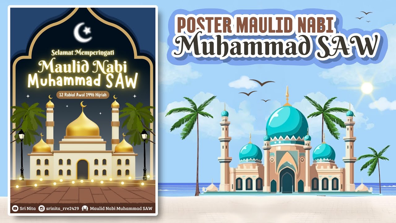 Cara Membuat Poster Maulid Nabi Muhammad SAW di Canva || 1446 H / 2024 M