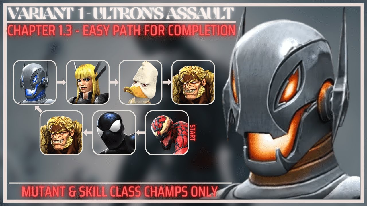 MCOC: Variant 1.1.3 - Easy Path for Completion - Ultron's Assault - Skill Drone - Tips/Guides - 2022