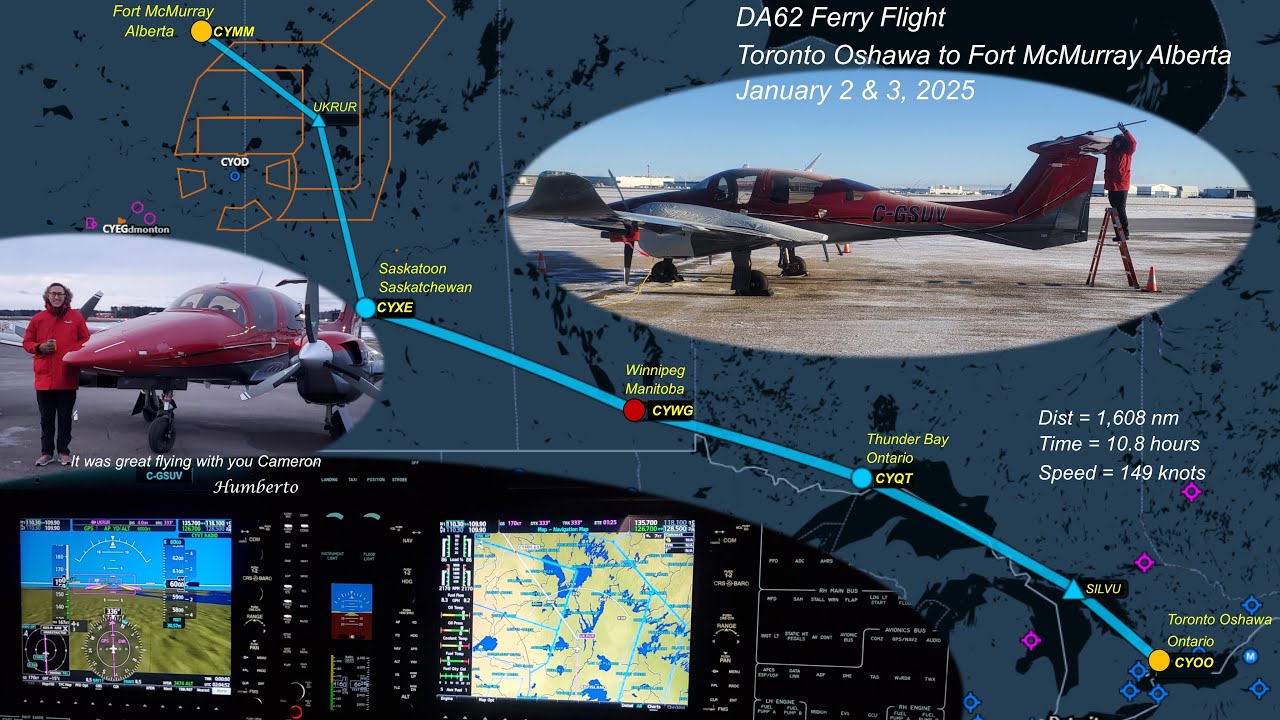 DA62 IFR Flight Toronto to Fort McMurray Alberta Canada