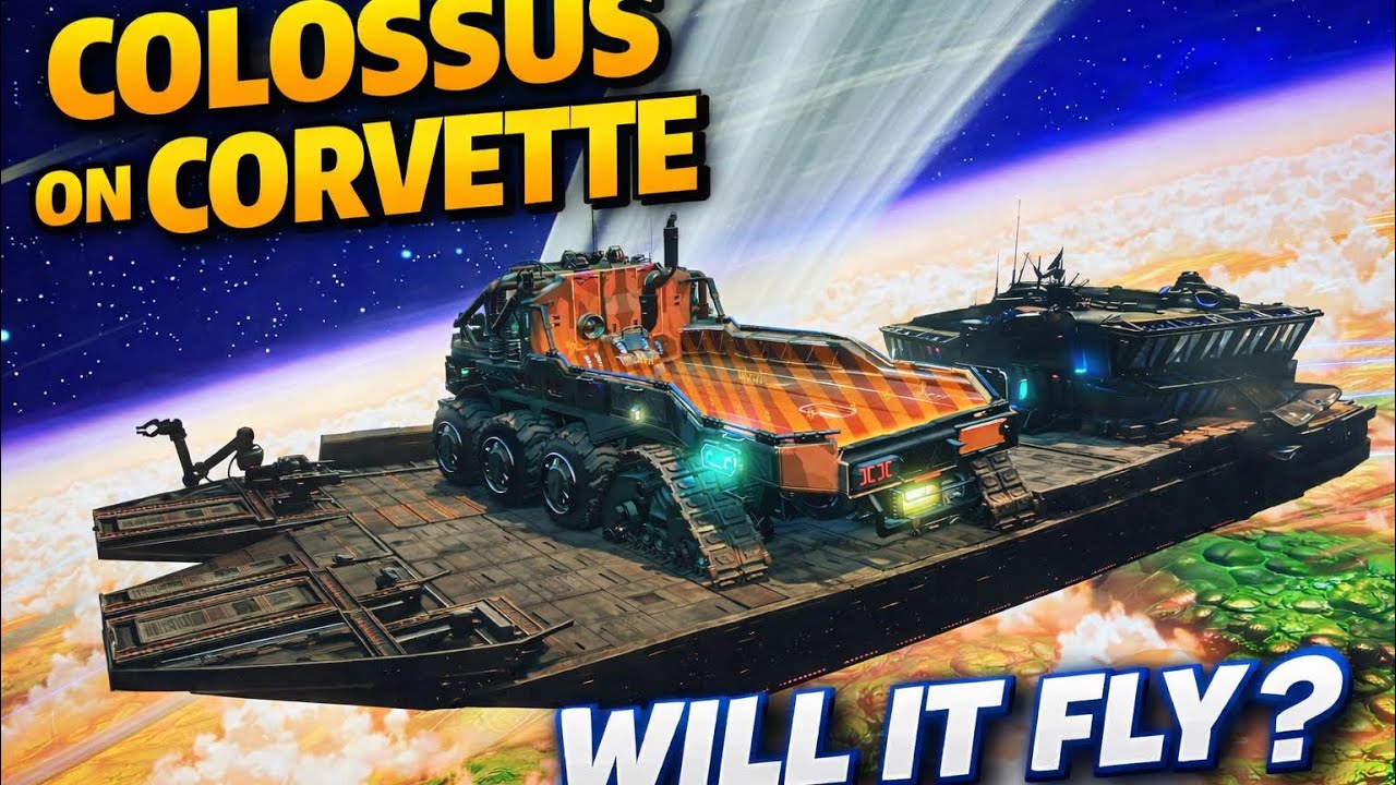 No Mans Sky , Colossus on Corvette, parking a Exocraft on the ship, Expedition Inspired by JBGame