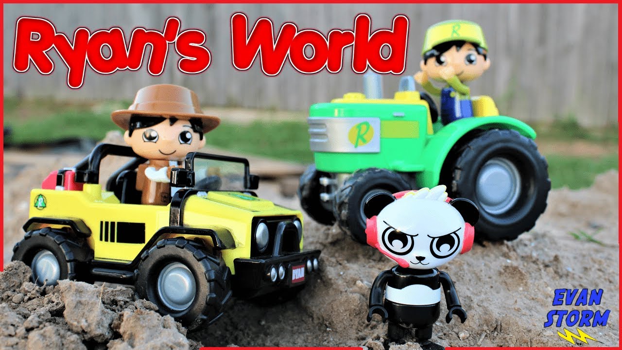 Evan Finds Ryan's World Mystery Eggs, Ryan's Tractor & Toy Truck at the Farm