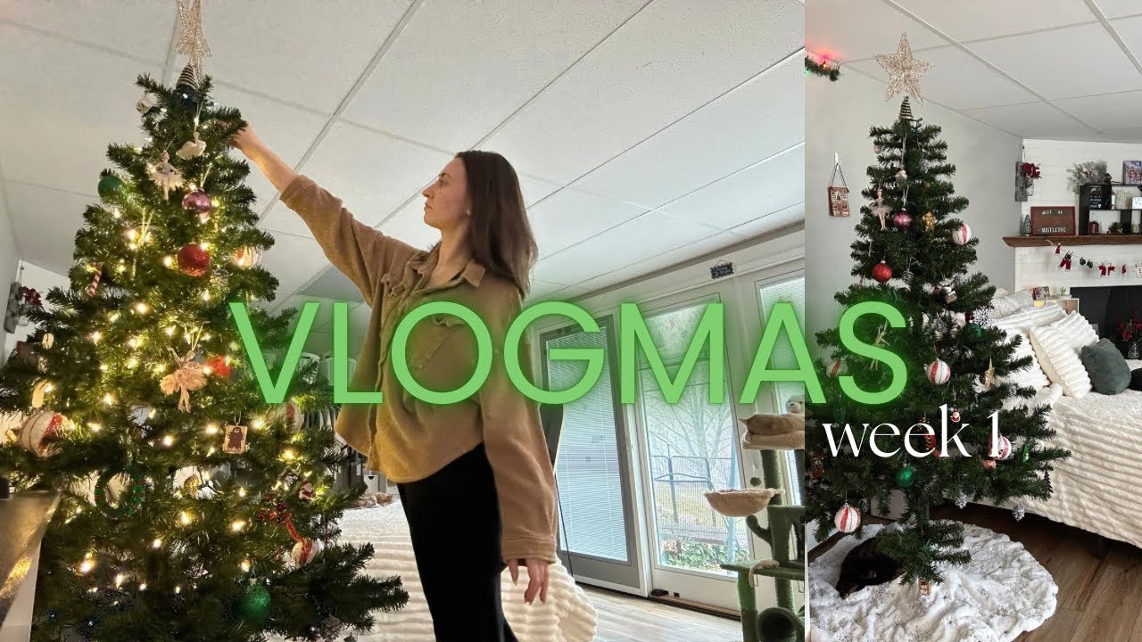 VLOGMAS week 1 🎄(decorating, snow day, charcuterie board & wine night)