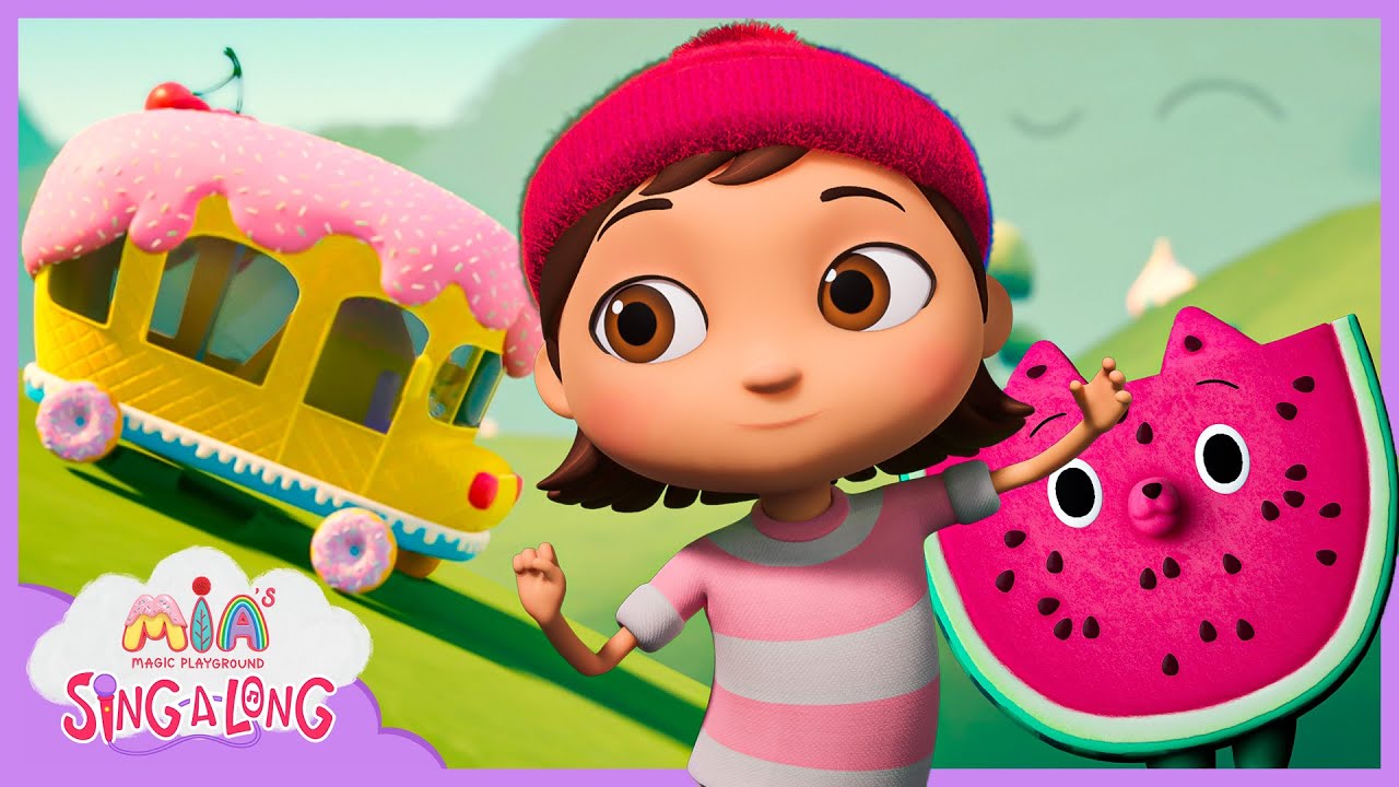 The Wheels on the Nice Cream Bus | Mia's Magic Playground - Kids Karaoke