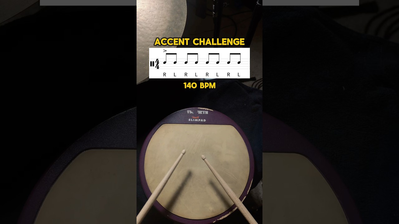 Accent Challenge! 🥁 #drums #drummer #practicepad #musicians #accents #rudiments #drumming #snare