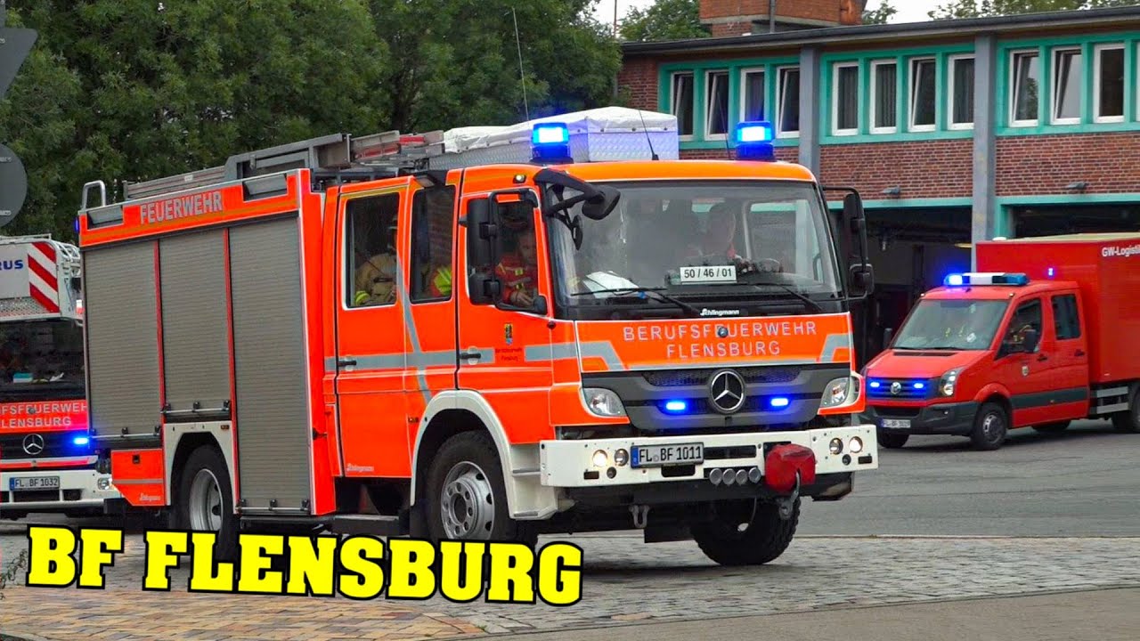 [Nördlichste BF Deutschlands!] - Löschzug + GW-Logistik Feuerwehr Flensburg rücken aus!