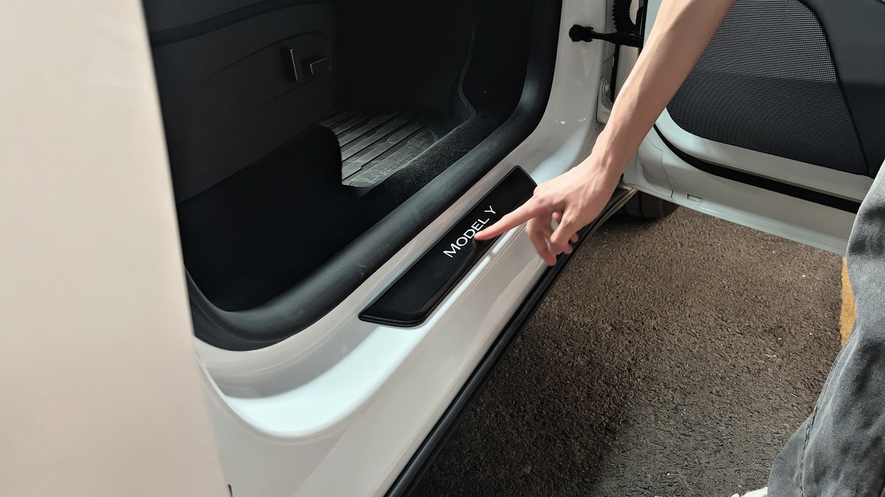 2025 Model Y & 2024 Model 3 LED Door Sill Protector Upgrade Every Entrance