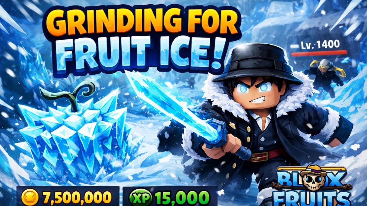 Grinding for fruit ice in blox fruit part-1 #roblox #bloxfruits 