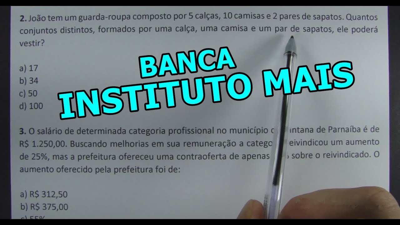 QUESTÕES INSTITUTO MAIS - SÓ QUESTÕES DE CONCURSO!