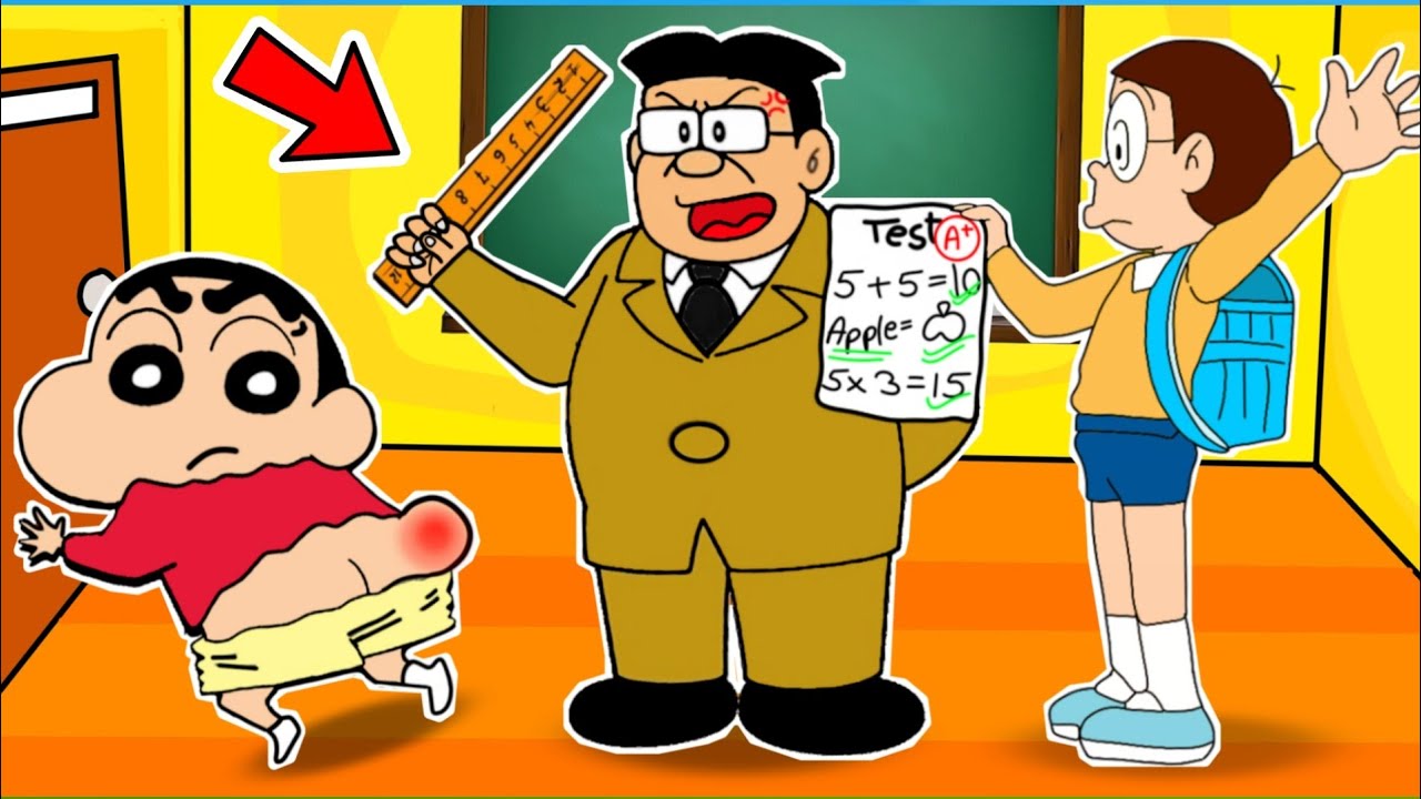 Shinchan And Nobita Escape School By Evil Teacher 😱😱 | Shinchan And Nobita Game | Funny Game