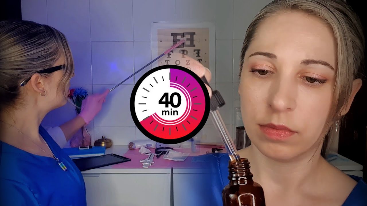 ASMR 40 ' | Limpieza auditiva y test visual | Atención médica Realista | Clínica Surr | Español