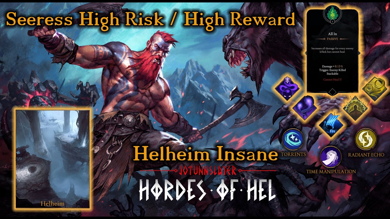 Jotunnslayer: Hordes of Hel - Helheim Insane - Seeress High Risk/High Reward gameplay (No talking)