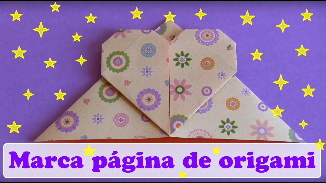 COMO FAZER  MARCADOR DE LIVRO   CORAÇÃO DE ORIGAMI