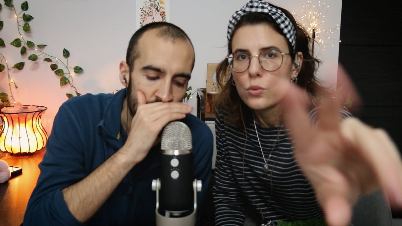 30 min de SONIDOS y SUSURROS  EN PAREJA( ASMR ) Mouth sounds al final! :)