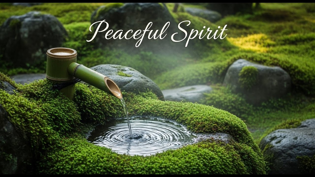 Relaxing Zen Stream Peace Bamboo Fountain and Candle Glow for Deep Sleep Meditation Healing Serenity