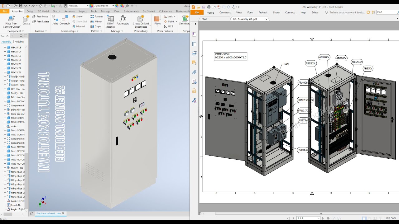 Autodesk Inventor 2021 Tutorial E13 - Electrical cabinet #2