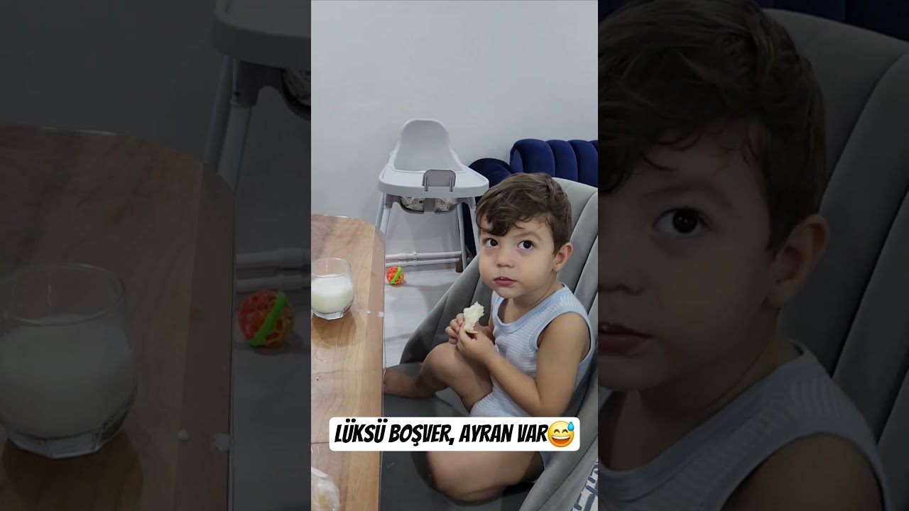 Ayran ne kadar iştahla yenilebilir ki😂 #keşfet#viral#&ccedil;ocuk#ayran#viralshorts