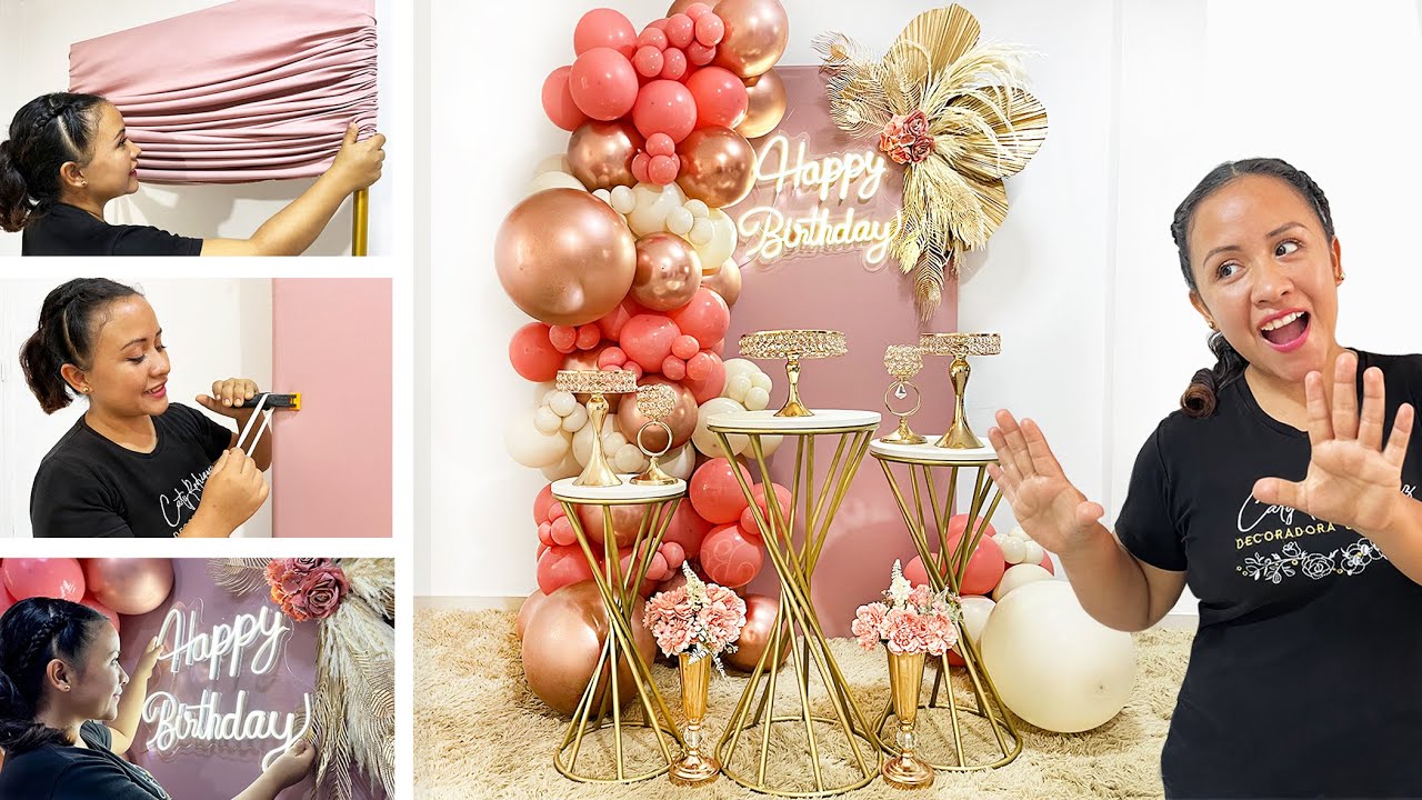 Cómo hacer un arco de globos 🍁Decoración para cumpleaños🌸PASO A PASO