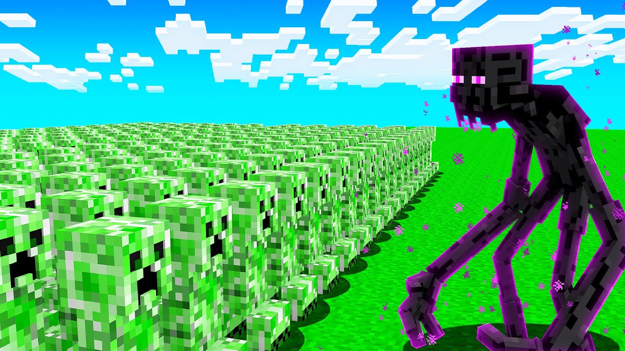 1000 CREEPERÓW vs MUTANT ENDERMAN w Minecraft!
