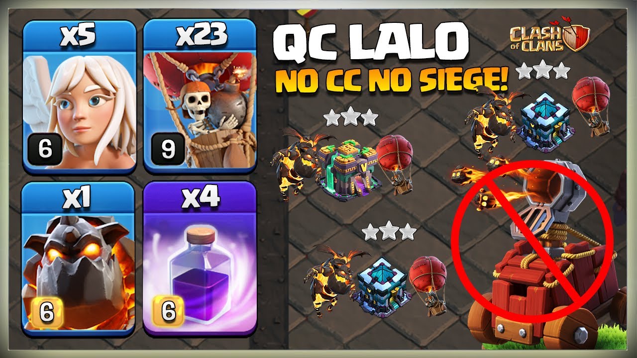 AFTER UPDATE Th13 Queen Charge LaLo | TH13 QC LALO | Th13 LAVALOON Attack - Best Th13 3 Star Attack