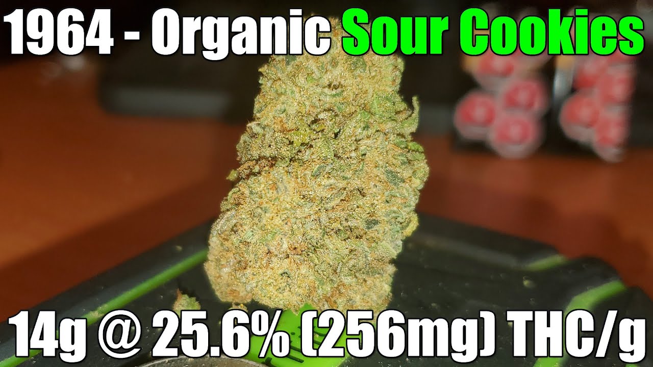 1964 - Organic Sour Cookies - Unboxing Review - 14g @ 25.6% (256mg) THC/g (+Extreme Closeups)