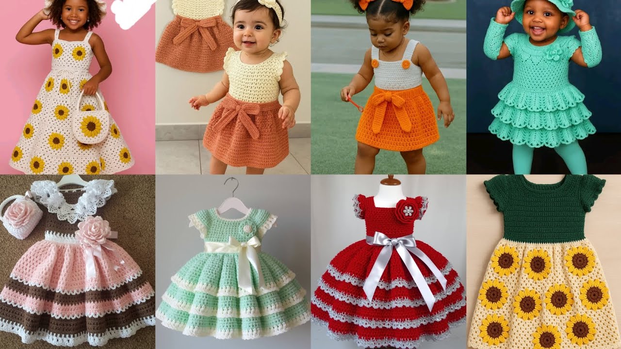 Crochet Girl Frocks Latest New Design Ideas 2025||Diseño de vestido de bebé niña 