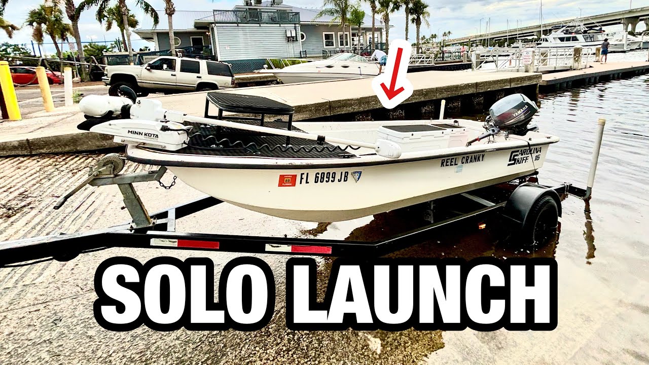 HOW I SOLO LAUNCH MY SKIFF - (Carolina skiff j16)