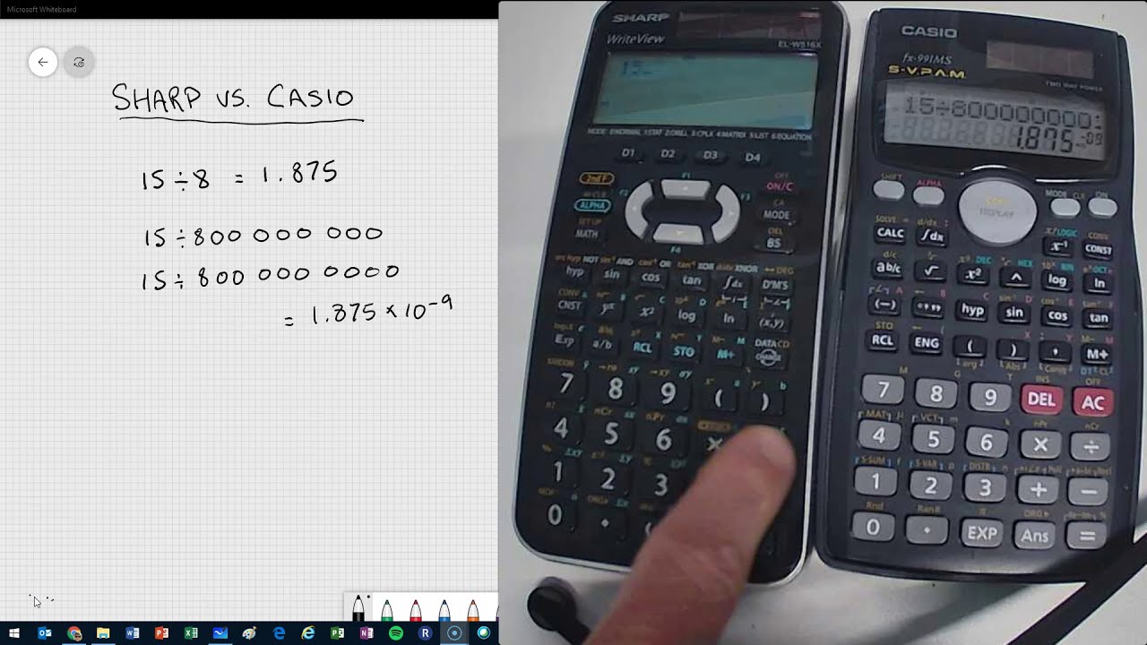 Sharp Calculators - Misleading Results - Comparison vs Casio for answers around 10^-9 (0.000000001)