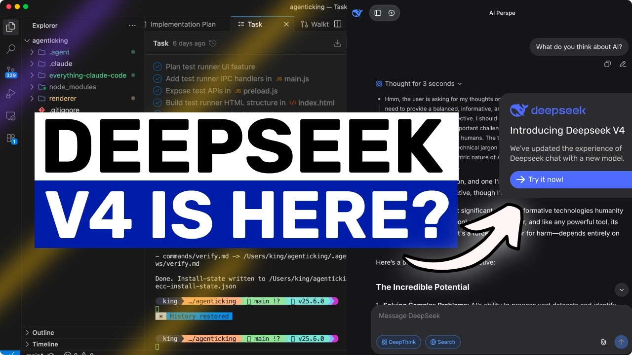 Deepseek V4 (новая модель в API): Возможно, Deepseek только что выпустил Deepseek V4?!