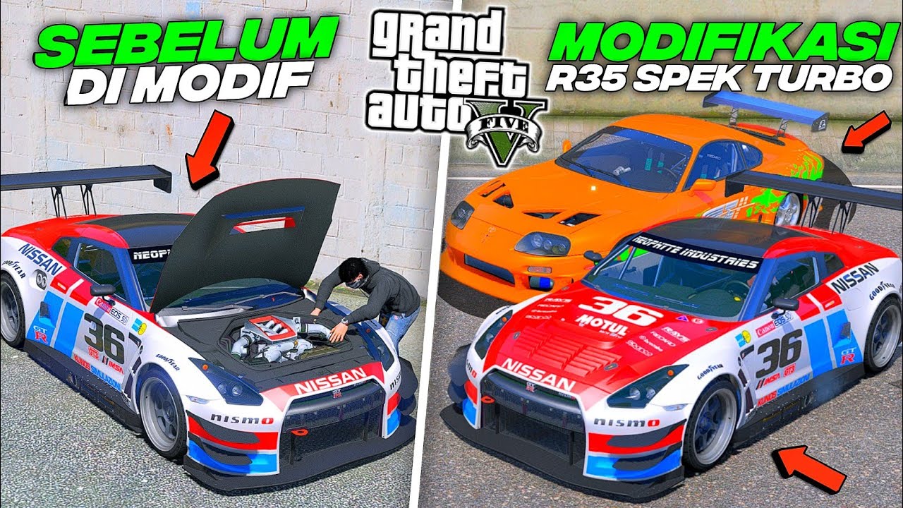 Aku Modifikasi Mobil R35 Turbo Langka Untuk Ikut GENG CARMEET RACE - GTA 5 MOD