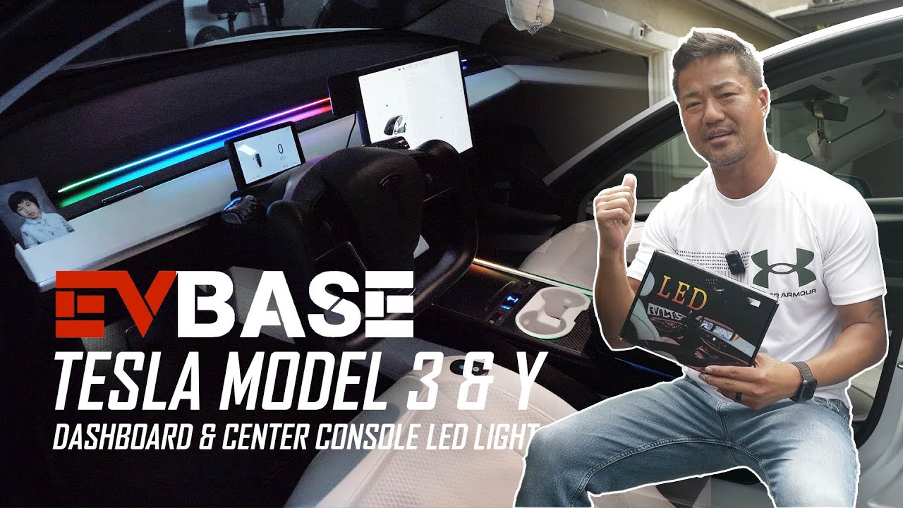 Преобразите свою Tesla Model 3 с помощью светодиодной подсветки приборной панели и центральной ко...